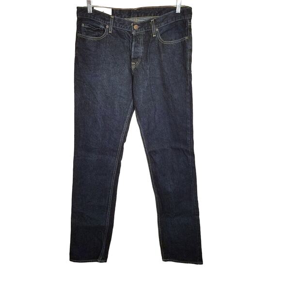 Hollister Button Fly Straight Leg Men's Dark Wash Denim Jeans Size 34x34